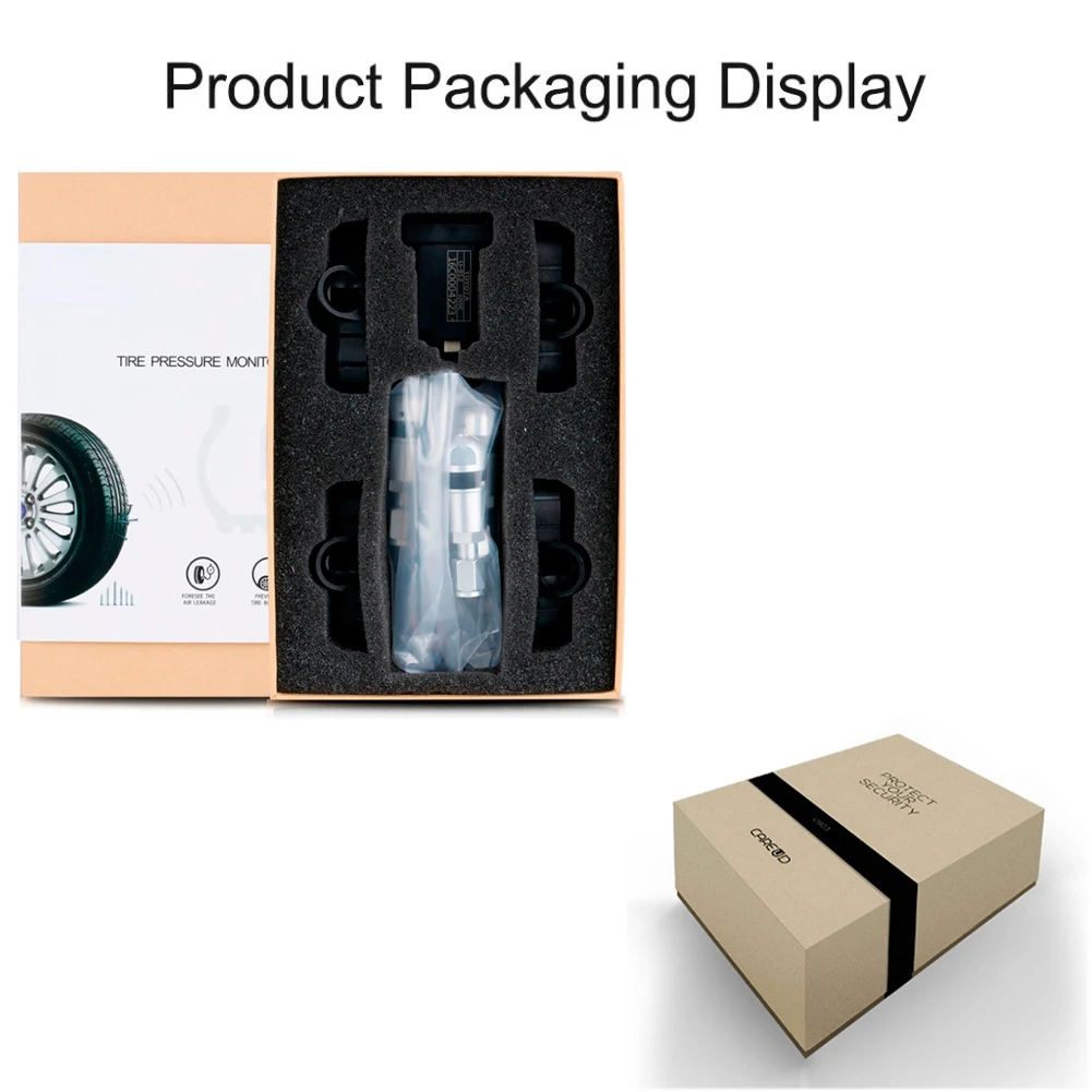 

CAREUD U912 TPMS Car Auto Tire Pressure Wireless Monitoring System 4 External Sensor and LCD Display Embedded Monitor for Toyota