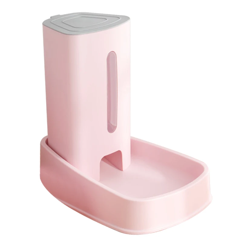 Pink food feeder Новейший 3.8L автоматический питатель для домашних животных, собак, кошек, Водяной фильтр с диспенсером, миски для воды, фонтан для домашних животных - Цвет: Pink food feeder