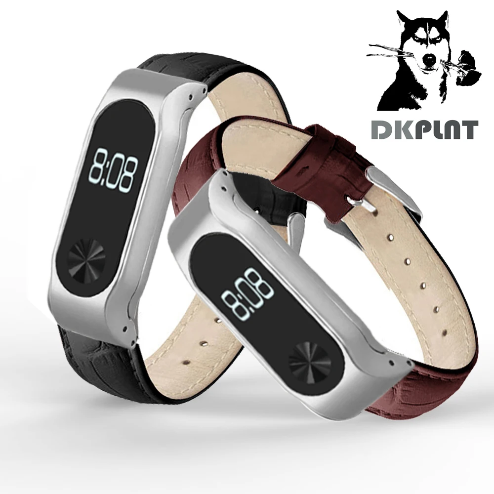 Черный Браслет из натуральной кожи Xiaomi mi 2 mi Band 2 браслет из нержавеющей стали mi Band 2 сменный ремешок на запястье