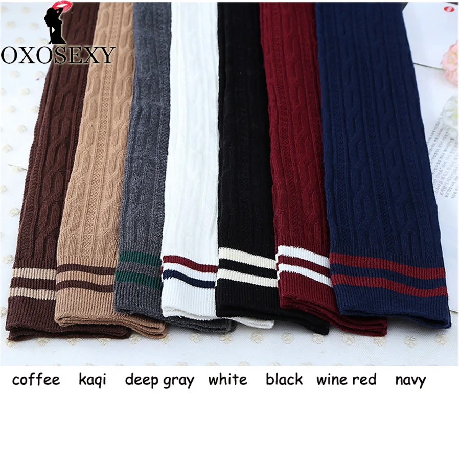 Лидер продаж 7 цветов осенние черные полосатые хлопковые японские школьные чулки