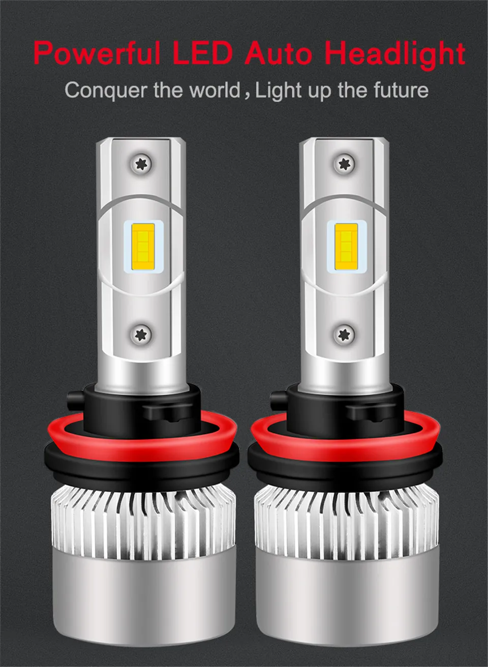 TC-X фар автомобиля H7 H4 LED H8 H11 HB3 9005 Диодная лампочка для авто HB4 9006 H1 H3 H13 9004 9007 свет лампы для автомобилей 6000 К avtolamp