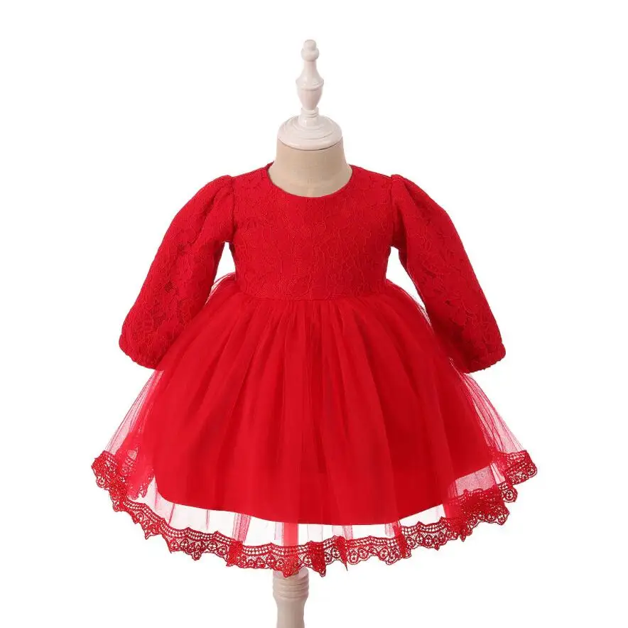 Вельветовое плотное платье с длинными рукавами для маленьких девочек на Новый
