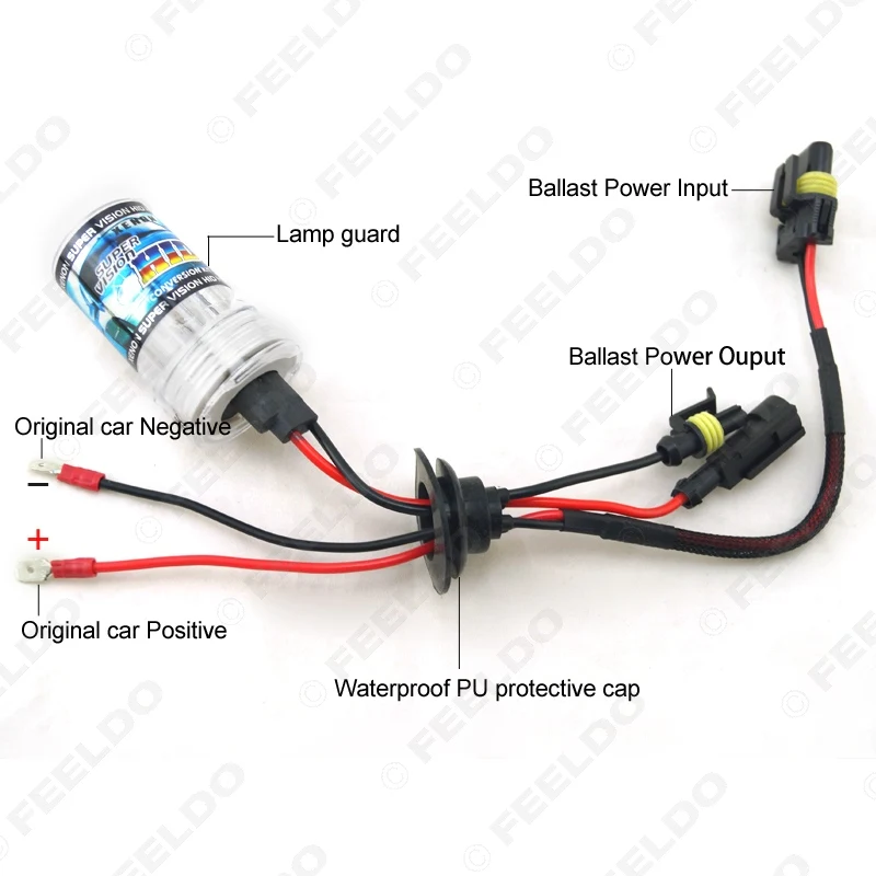 FEELDO 1 комплект 35 Вт AC 12 В H1/H3/H7/H8/H10/H11/9005/9006 Xenon HID автомобильных фар ксеноновая лампа