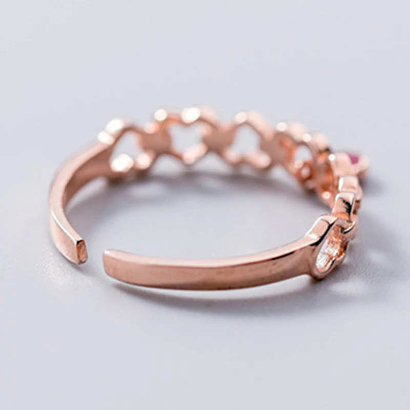 Романтическое кольцо в форме сердца из стерлингового серебра 925 пробы с