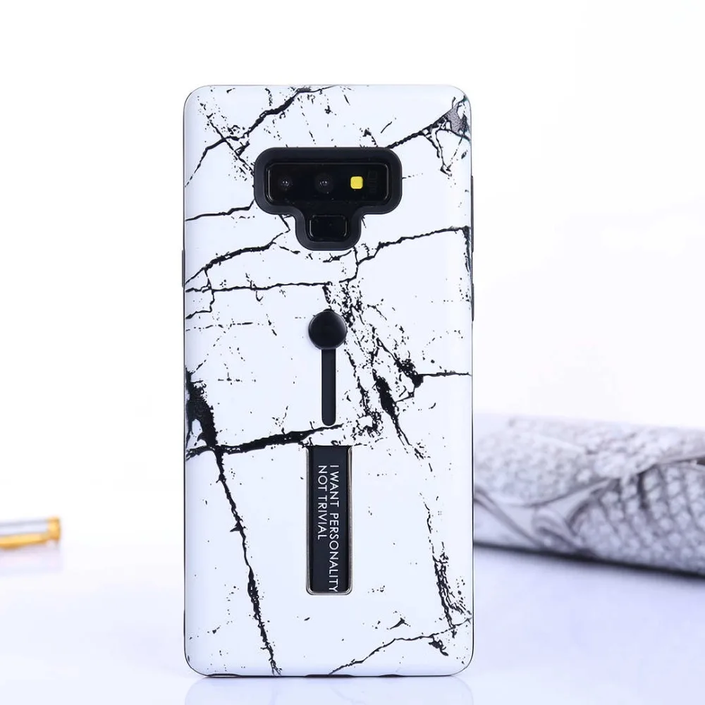 IMIDO скрытый кольцевой чехол-подставка для телефона samsung Galaxy S9 Plus мраморный Мягкий