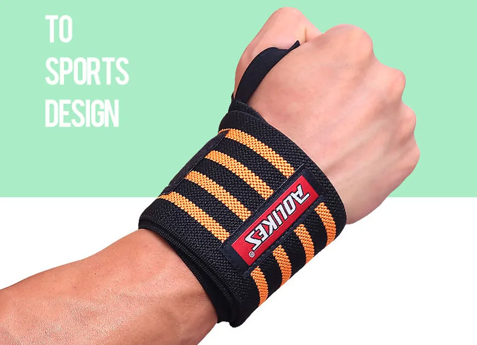 AOLIKES 2 шт./лот Powerlifting тренажерный Спортивный Браслет фитнес гантели штанги Crossfit повязки для рук Тяжелая атлетика Наручные обёрточная бумага поддержка