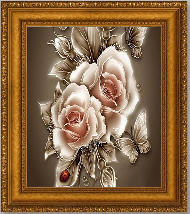 DIY Rhinestone plastic crafts painting diamond peony flower magic Square cross stitch full embroidery | Дом и сад