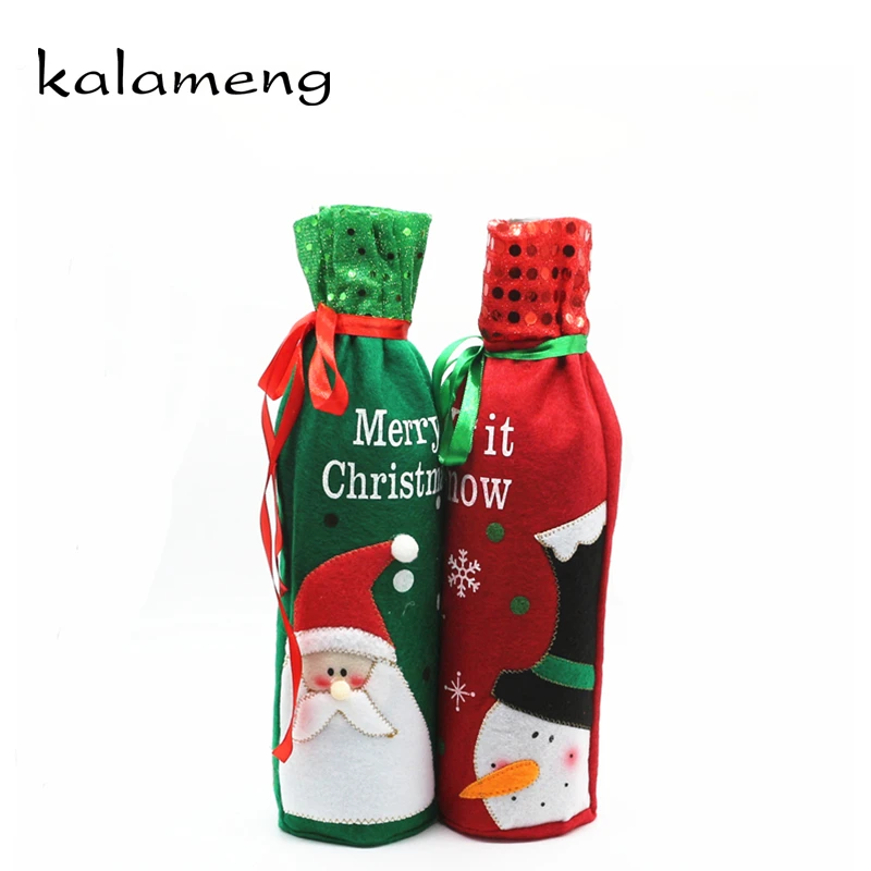 2018 красное вино крышка сумки Рождество бутылка комплект Ghirlanda Natale Porta Noel