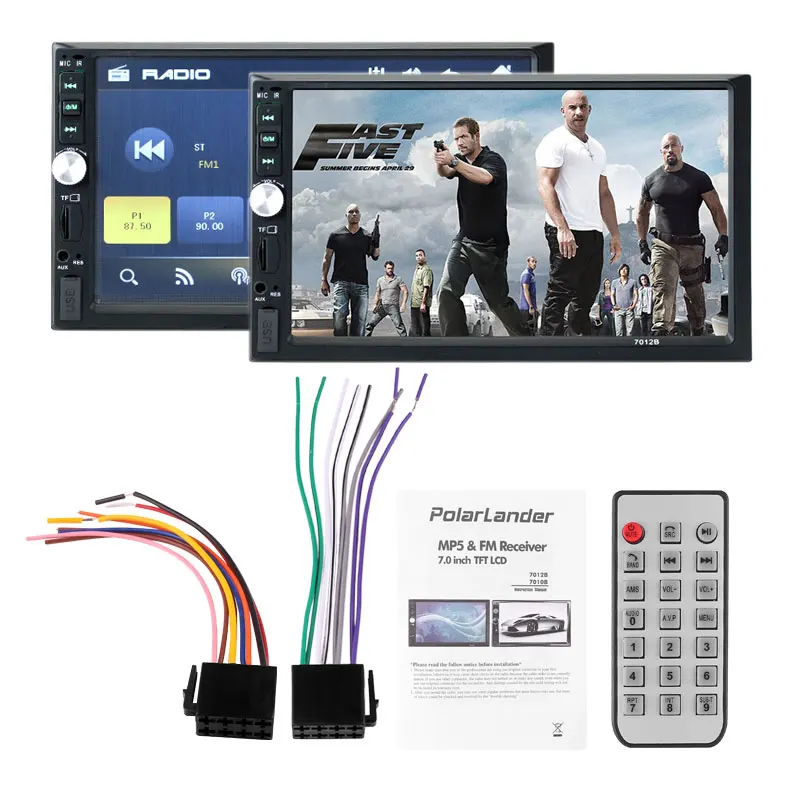 Автомобильный MP5 видеоплеер 2 din 7 дюймов TFT 1080P HD сенсорный экран Bluetooth 12 В
