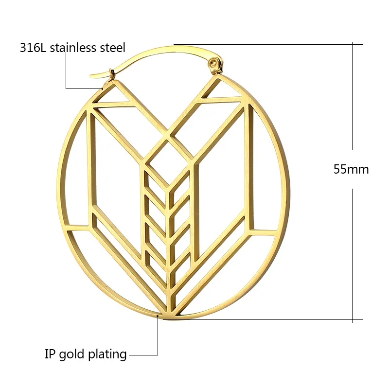 55 мм Диаметр серьги кольца для женщин массивные большие круглые преувеличенные