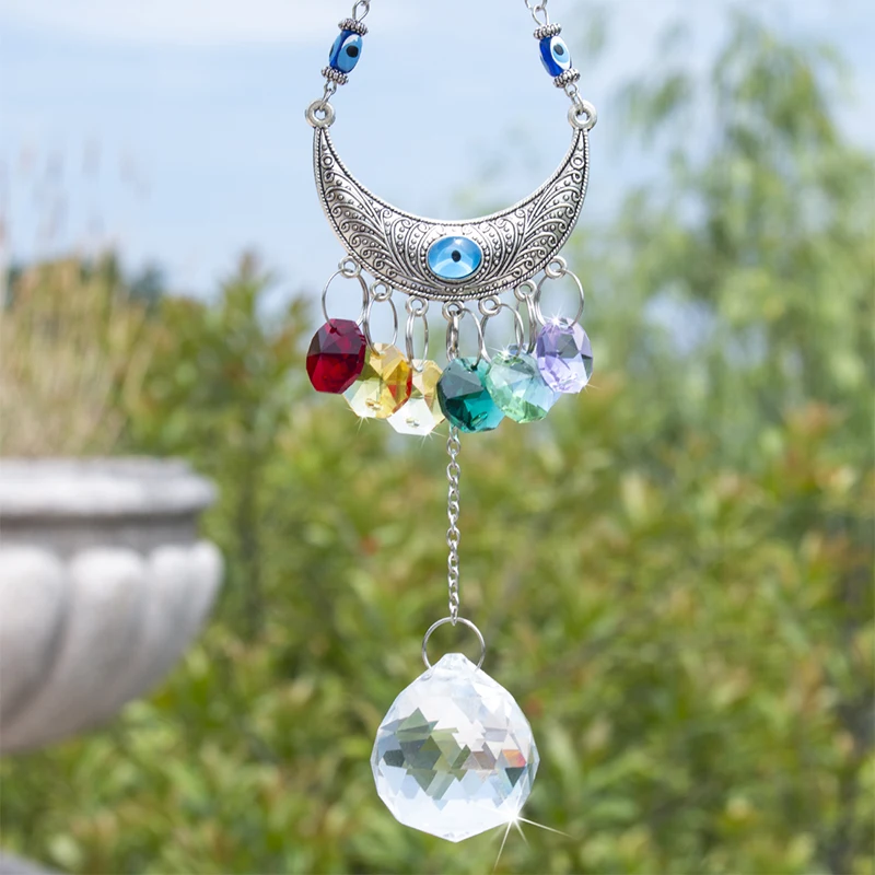 H& D чакра Suncatcher 30 мм Хрустальный Шар Подвесной Настенный счастливый злой украшение в виде глаза подарок для защиты дома Декор
