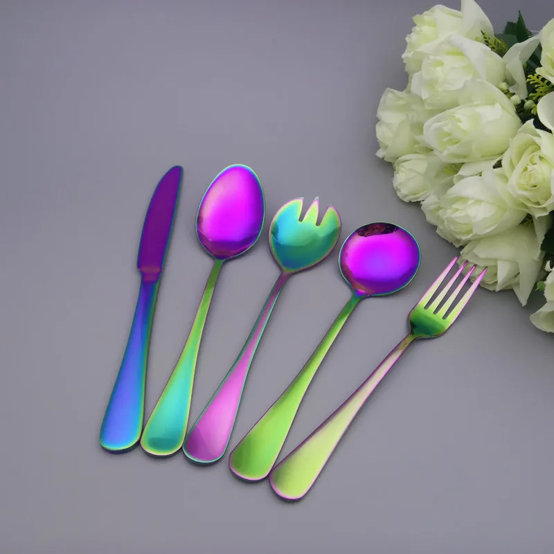 Набор столовых приборов из нержавеющей стали основной нож совок для супа цвета