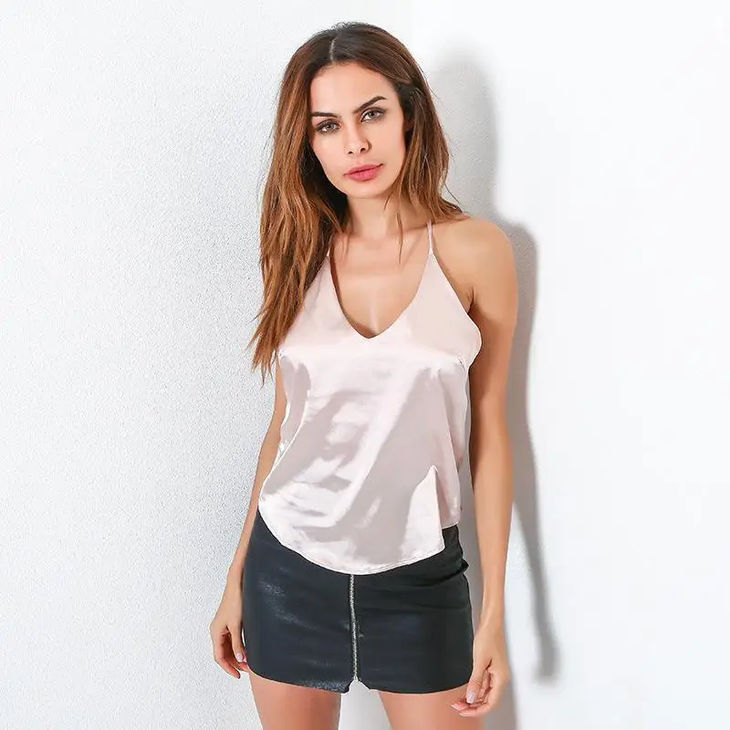 Женский Тонкий Топ с V-образным вырезом воланом | Женская одежда