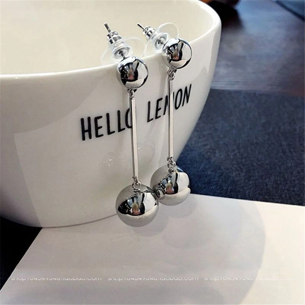 Fashion Bling Women Ball Earring Long Chain Drop Dangle Earrings Stud Jewelry for Wedding Party Gift | Украшения и аксессуары