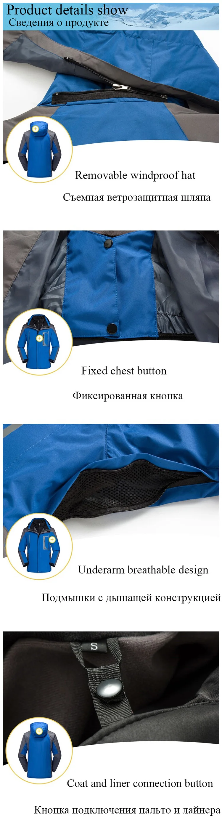 Бренд Grizzilla Лыжная куртка Мужская Уличная Водонепроницаемая утолщенная флисовая куртка зимняя куртка для катания на горных лыжах и сноуборде термопальто