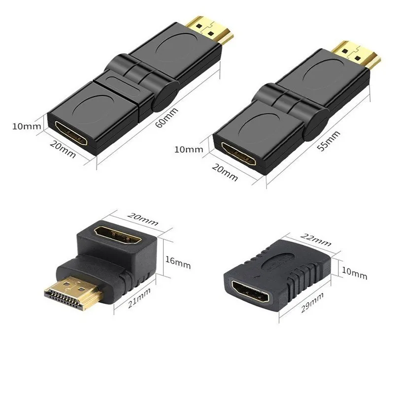 HDMI адаптер 180 и 360 градусов локоть HD линия передачи данных мужчина к гнезду