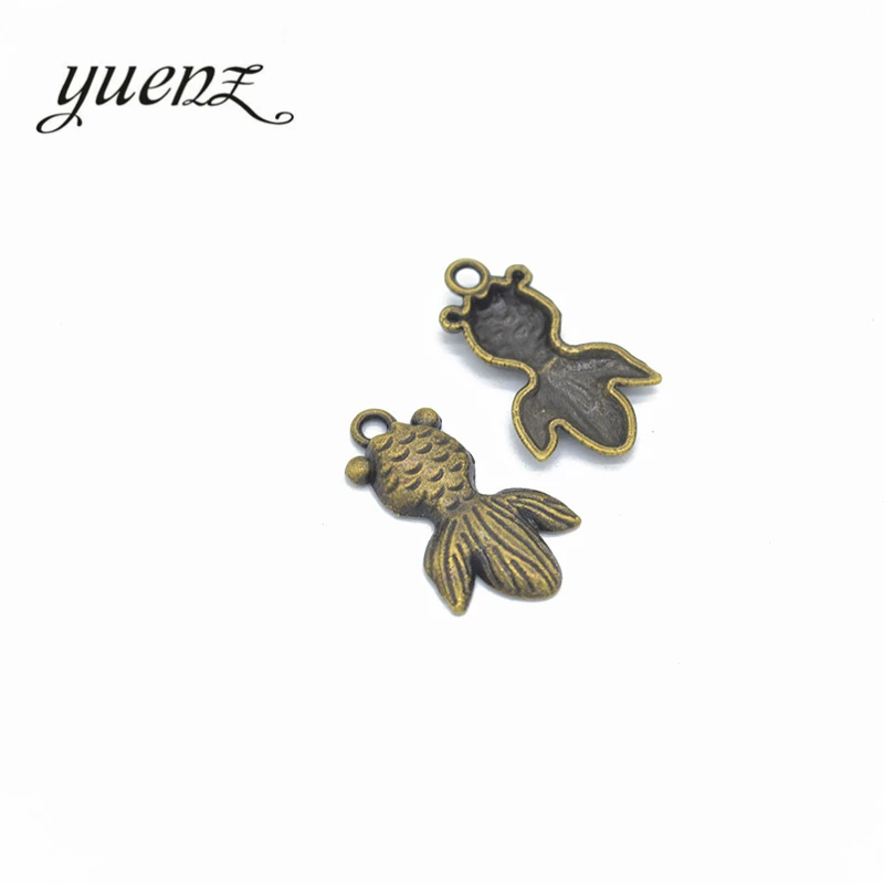 YuenZ 10 pcs 2 color Antique Silver fish Charms Zinc Alloy necklace earring bracelet jewelry DIY handmade 25*15mm D746 | Украшения и