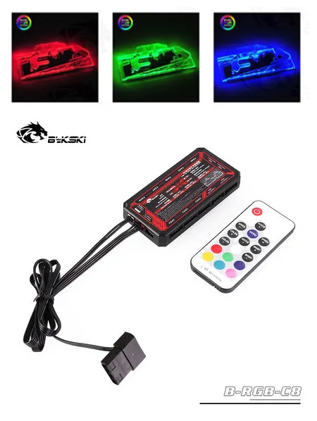 Controller(12V AURA) Bykski полный охват GPU водоблок для GIGABYTE AORUS GTX 1060 6G 9 Гбит/с Видеокарта N-GV1060AORUS-X - Цвет лезвия: Controller(12V AURA)