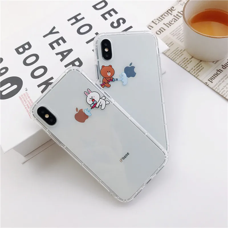 Противоударный мягкий ТПУ чехол для iPhone X 6 6s 7 8 плюс стильная футболка с