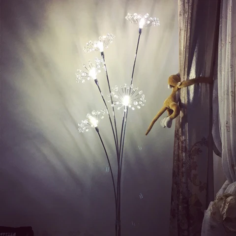 Современная хрустальная Напольная Лампа декоративные светодиодные стальные