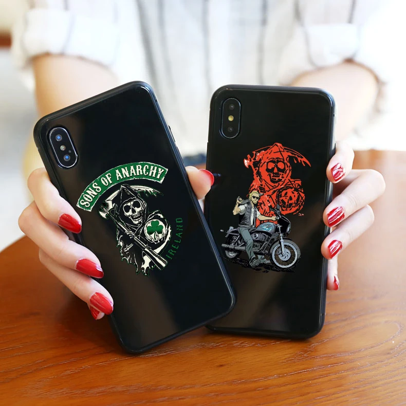 Чехол для телефона American TV Sons of Anarchy iphone 6 X XR XS MAX 7 8 Plus 11 Черный силиконовый чехол