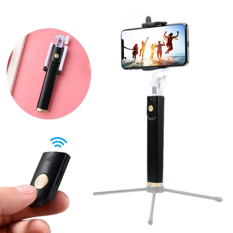 

HAWEEL Portable Foldable Wireless Bluetooth Shutter Remote Selfie Stick Tripod for iPhone and Android Phones Tripod not Include