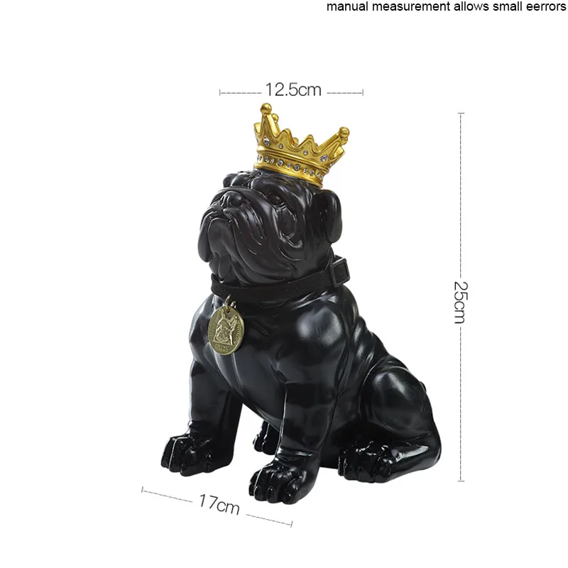 Креативная скульптура в виде короны и бульдога ручной работы коробка для