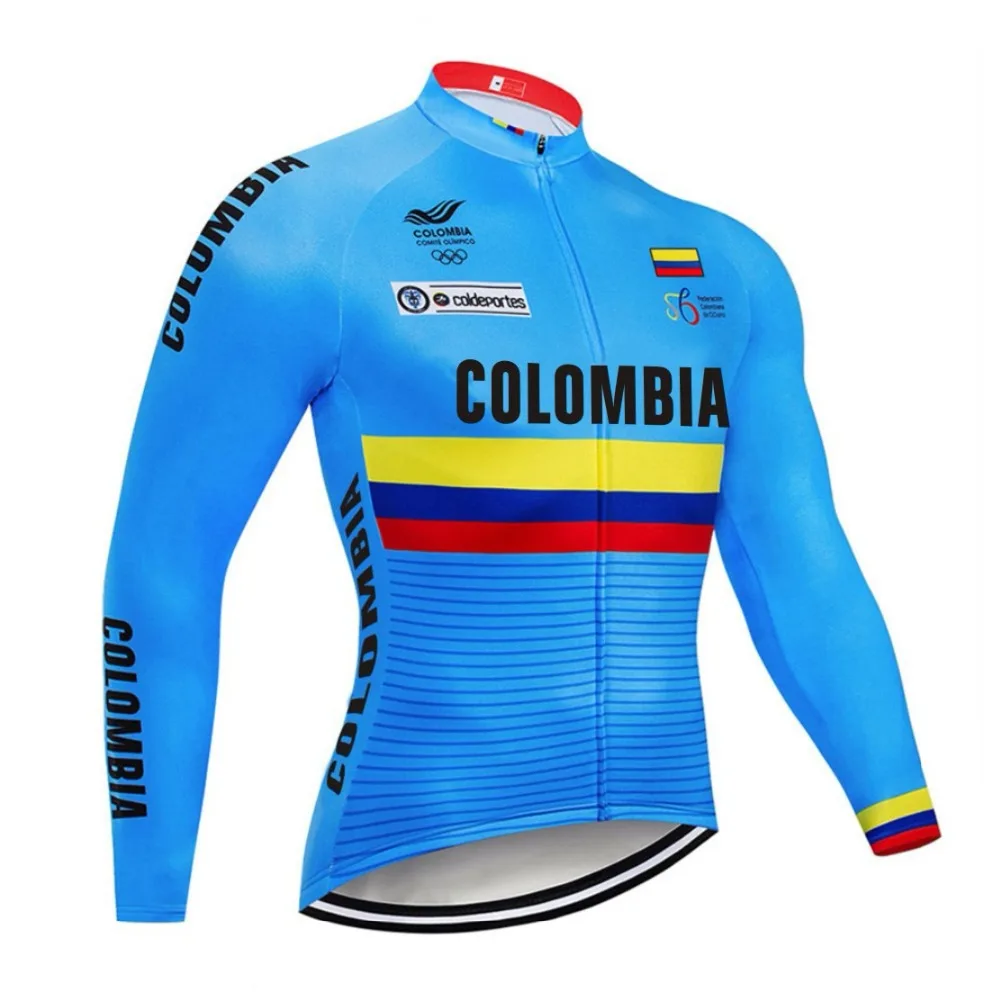 Комплект велосипедных штанов 9D Pad Pro Team Colombia Зимняя Теплая Флисовая одежда для