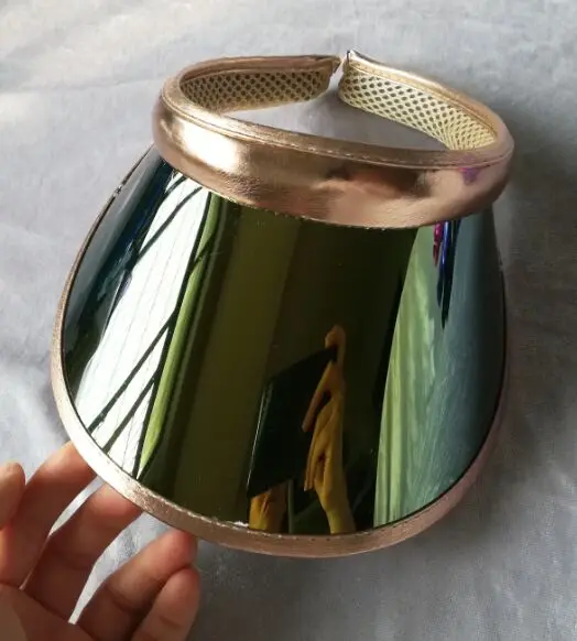gold Larg Brim козырек из ПВХ кепки новые летние женские повседневные Пластиковые Солнцезащитные бейсболки с защитой от ультрафиолета велосипедные Пляжные шапки Gorros - Цвет: gold