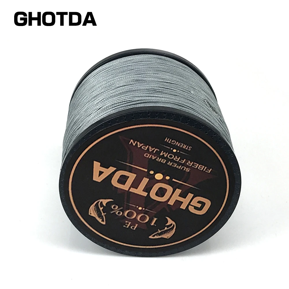 GHOTDA плетеная леска 8 нитей серый 100 м 150 300 500 1000 соленая вода рыболовная linha multifilamento