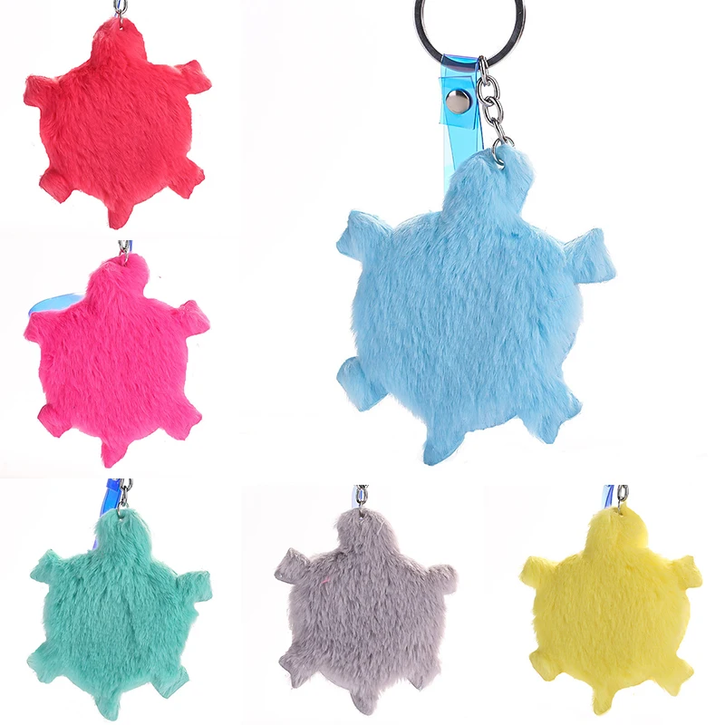 Модный плюшевый брелок с красочными помпонами черепахой женская сумка
