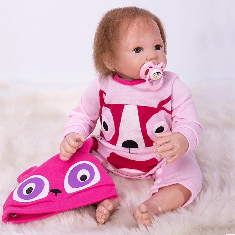 

50cm Realistic Reborn Baby Doll 20 Inch Lifelike Silicone Princess Girl Babies Realistic Newborn Dolls Toy with Pink Clothes