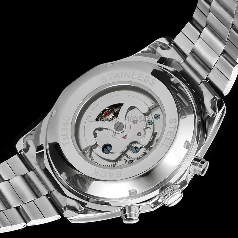 

WINNER Men's Watch Wristwatch Automatic Fashion Dress Silver With Stainless Steel Band Smart Hand Wind Bracelet Pagani Design
