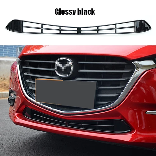 piano black Спортивный гоночный передний бампер Нижняя решетка сетка Решетка Вставка крышка отделка гарнир для Mazda 3 AXELA - Цвет: piano black