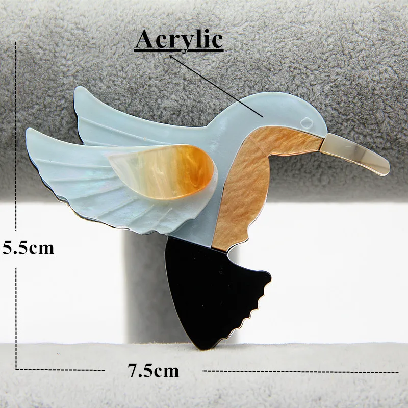 

FishPeach Handmade Acrylic Bird Brooches for Women Acetate Fiber Lovely Animal Brooch Pins Fashion Badges Jewelry New Year Gifts
