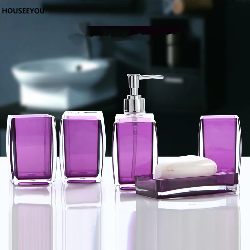 Простой Изысканный набор аксессуаров для ванной комнаты керамические акриловые