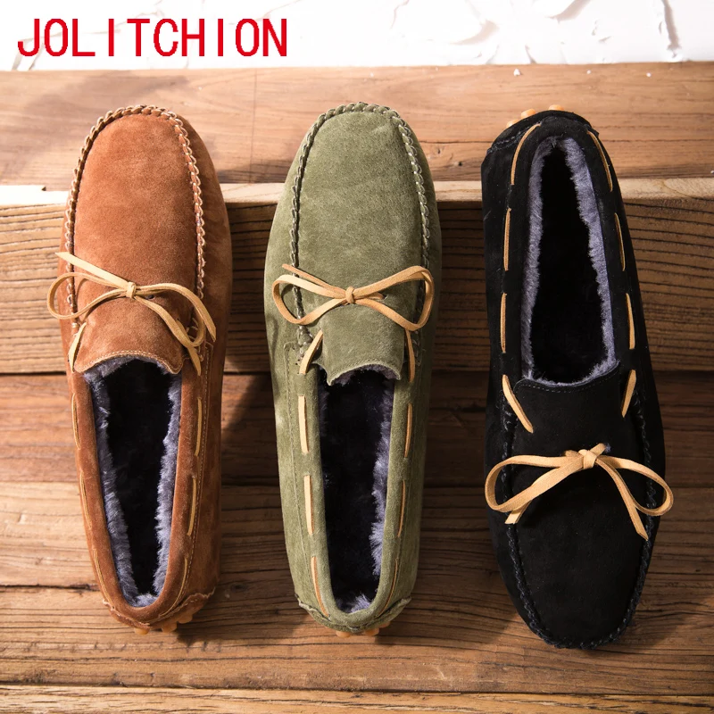 Новинка; модная зимняя мужская повседневная обувь; Mocasines Hombre; лоферы; Высококачественная замшевая кожаная обувь; мужская обувь на плоской подошве без застежки; обувь для вождения