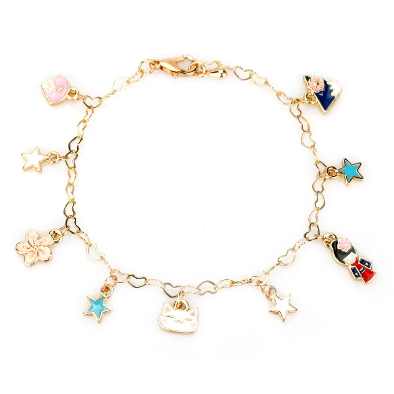 Симпатичные японские браслеты для женщин цепочка на запястье с подвесками в виде