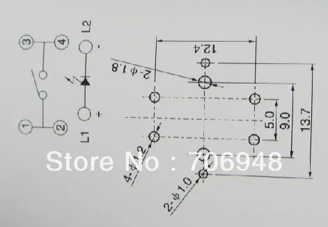 

LED Push Button Switch 12X12MM White Color