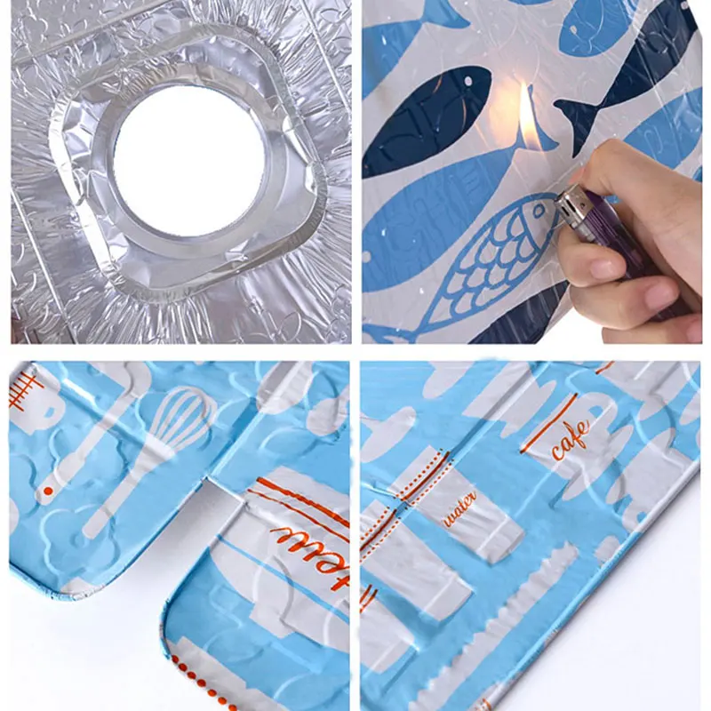 Лидер продаж 4 шт. масляная плита для газовой плиты алюминиевая фольга