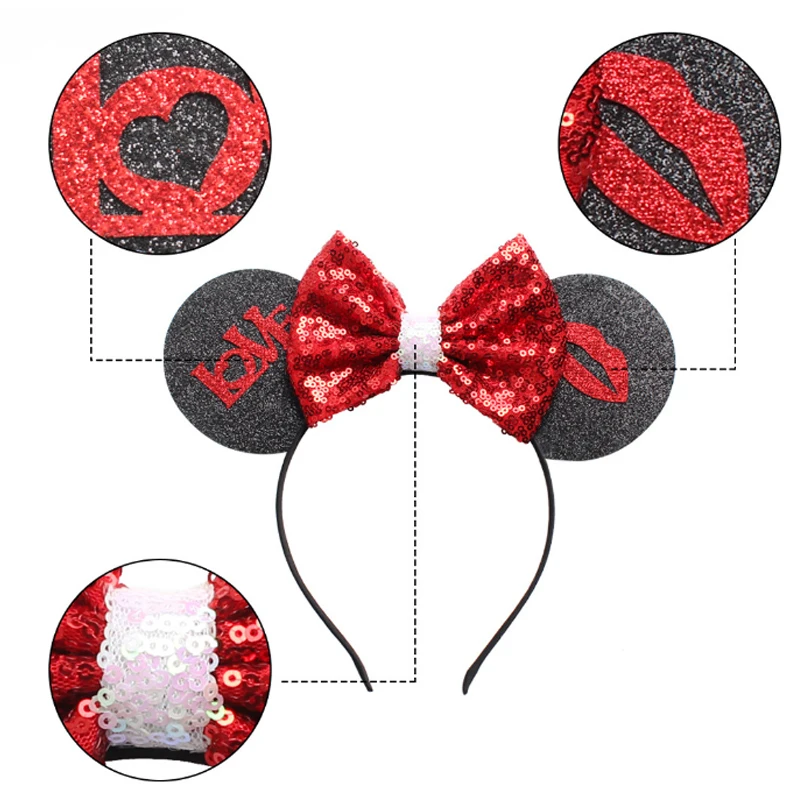 Рождественская Женская головная повязка disney Новые Kawaii аксессуары для волос Детские волосы девушка Минни уши Микки банты головной убор головная повязка Вечерние