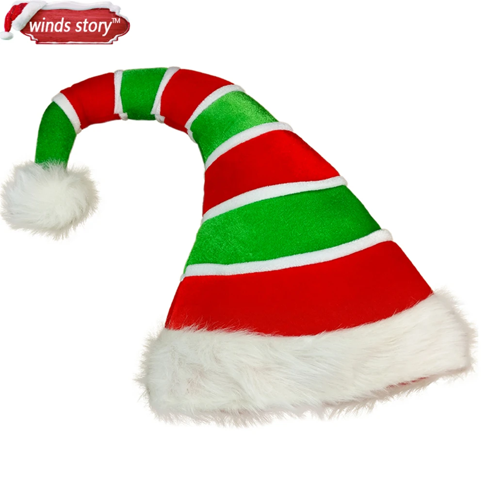 1 шт. трехмерная длинная шляпа эльфа для взрослых красный и зеленый аксессуар
