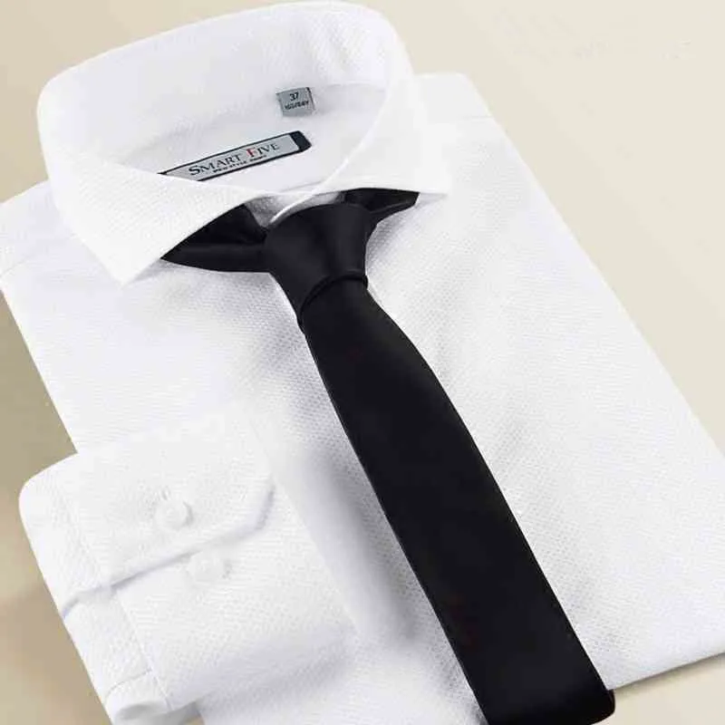 Мужские брендовые рубашки SmartFive вечерние из 100% хлопка с длинным рукавом белые