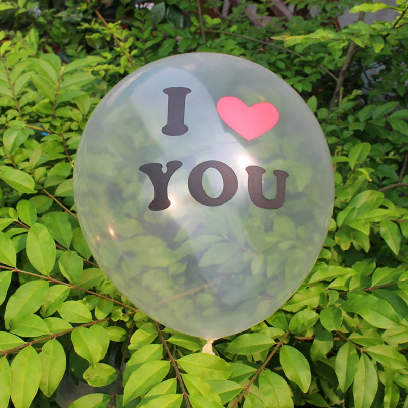 XXPWJ Новые 10 шт./лот прозрачные печатные латексные воздушные шары I LOVE YOU