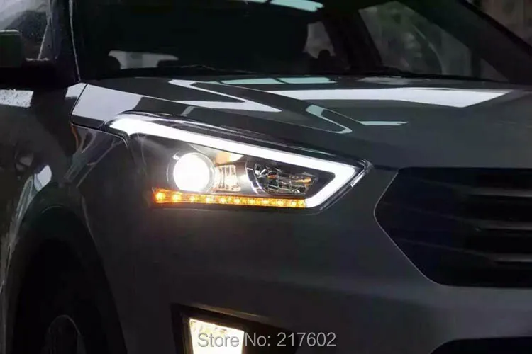 Для Hyundai IX25 головной светильник s ближнего и дальнего света bi-ксеноновая линзы с