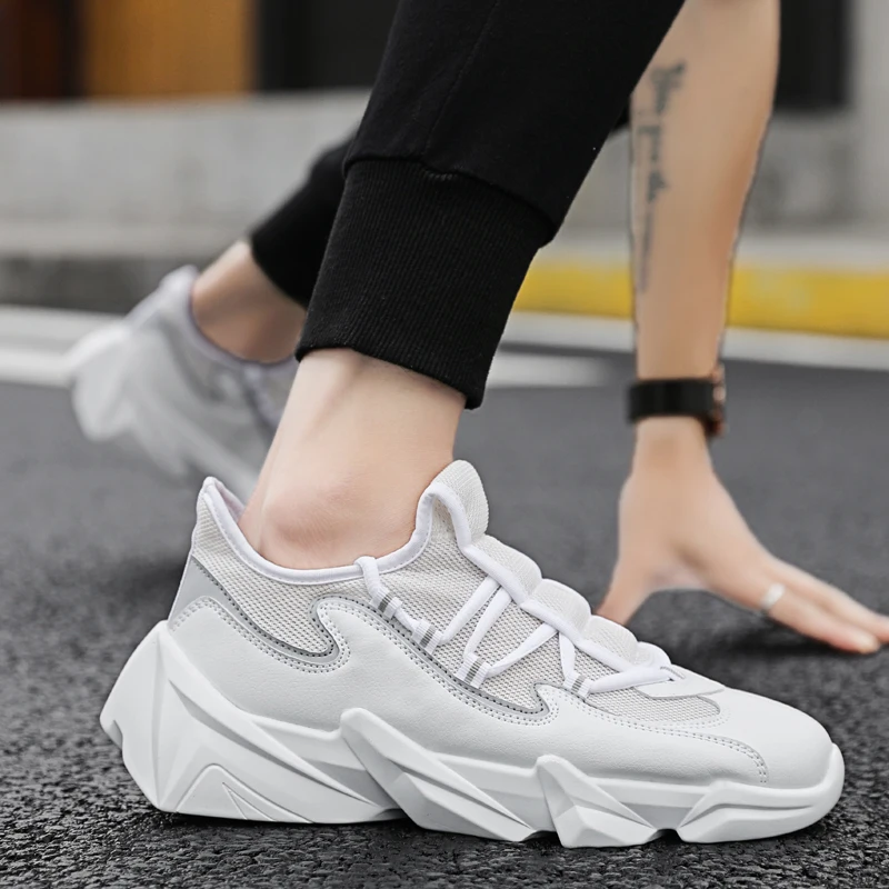 Fashion men sneakers casual and comfortable mesh platform casual shoes men's solid color soft bottom outdoor shoes K4-20