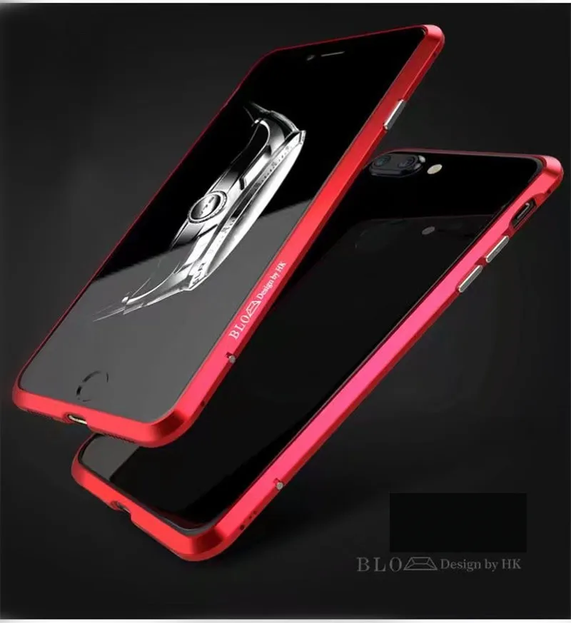 Роскошный бренд BOBYT Алюминиевый металлический бампер для iPhone 8 7 Plus чехол в форме колонки рамка с металлической кнопкой