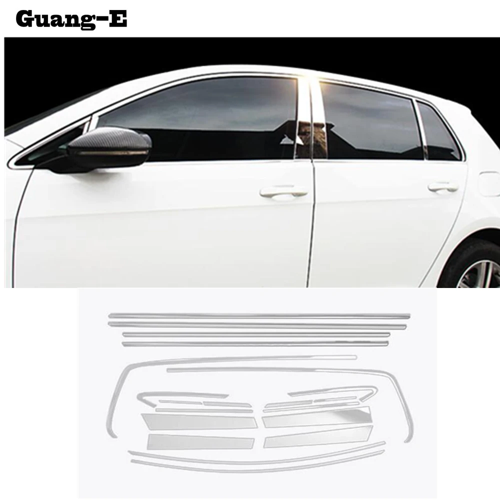 Для VW Volkswagen Golf7 Golf 7 2014 2015 2016 2017 автомобиля Нержавеющая сталь Стекло гарнир столб