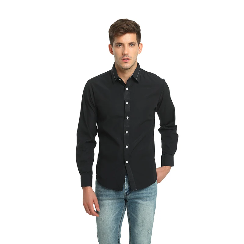 2017 новая модная брендовая мужская рубашка Camisa Masculina с длинным рукавом