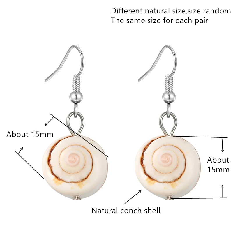 Janeyacy 2018 New Natural Conch Shell Earrings Girl Casual Fashion Bijoux Women's Jewelry Pendientes | Украшения и аксессуары